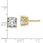 14ky 4ct. 7.5mm Cushion D E F Pure Light Moissanite Earrings