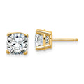 14ky 4ct. 7.5mm Cushion G H I True Light Moissanite Earrings