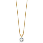 14ky 1.50ct. 7.5mm Round G H I True Light Moissanite Solitaire Necklace