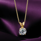 14ky 1.50ct. 7.5mm Round G H I True Light Moissanite Solitaire Necklace