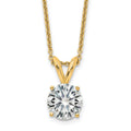 14ky 1.50ct. 7.5mm Round G H I True Light Moissanite Solitaire Necklace