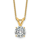 14ky 1.50ct. 7.5mm Round G H I True Light Moissanite Solitaire Necklace
