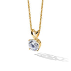 14ky 2ct. 8.0mm Round G H I True Light Moissanite Solitaire Necklace