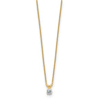 14ky 1/4ct. 4.0mm Round D E F Pure Light Moissanite Solitaire Necklace