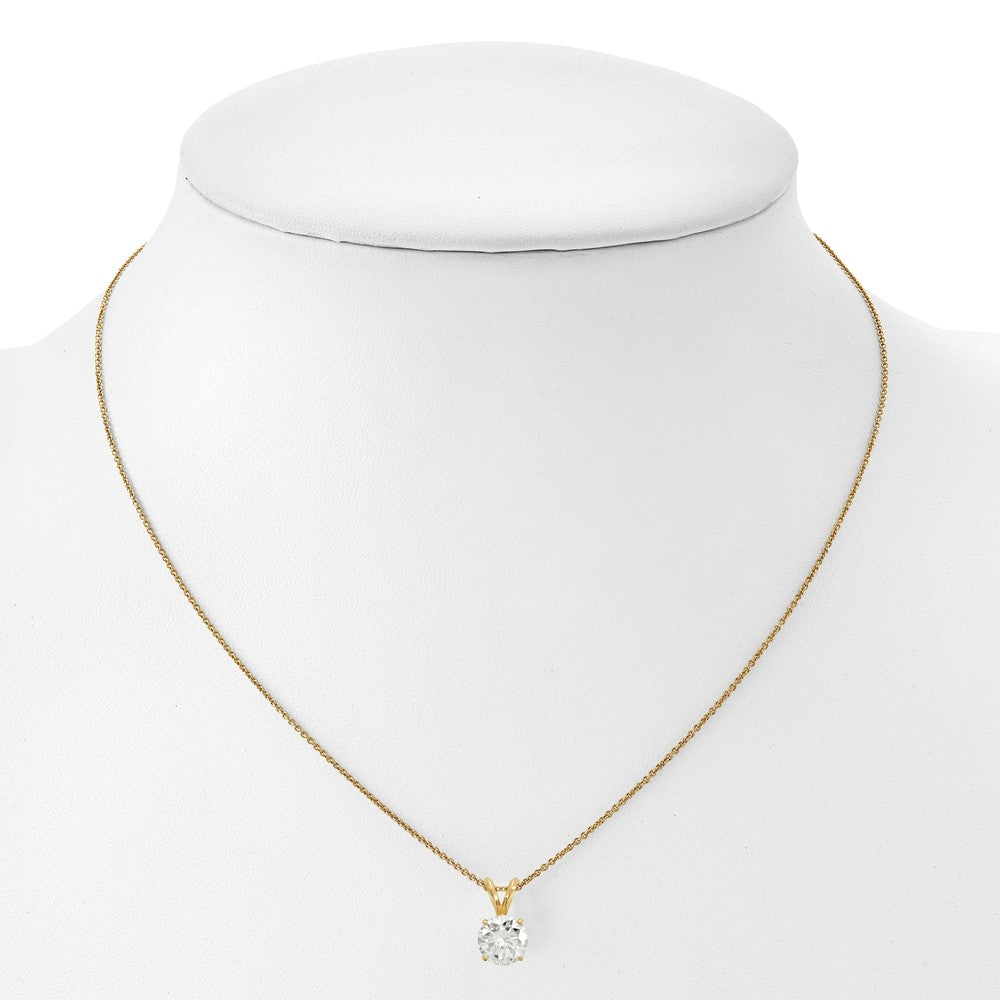 14ky 1/4ct. 4.0mm Round D E F Pure Light Moissanite Solitaire Necklace