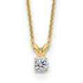 14ky 1/4ct. 4.0mm Round G H I True Light Moissanite Solitaire Necklace
