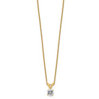 14ky 1/2ct. 5.0mm Round J-K Color Moissanite Solitaire Necklace