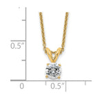 14ky 1/2ct. 5.0mm Round D E F Pure Light Moissanite Solitaire Necklace