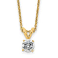 14ky 1/2ct. 5.0mm Round J-K Color Moissanite Solitaire Necklace