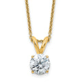 14ky 1ct. 6.5mm Round J-K Color Moissanite Solitaire Necklace