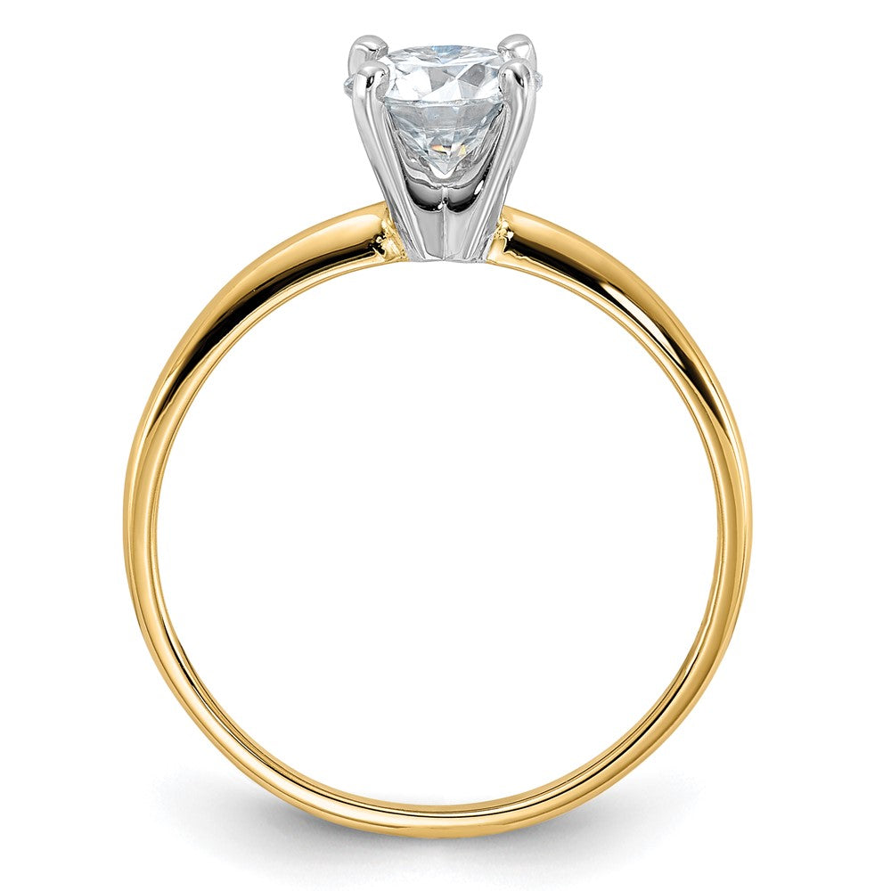 14k 3/4ct. D E F Pure Light Round Moissanite Solitaire Ring
