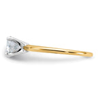 14k 3/4ct. D E F Pure Light Round Moissanite Solitaire Ring