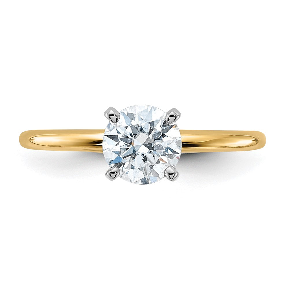 14k 3/4ct. D E F Pure Light Round Moissanite Solitaire Ring
