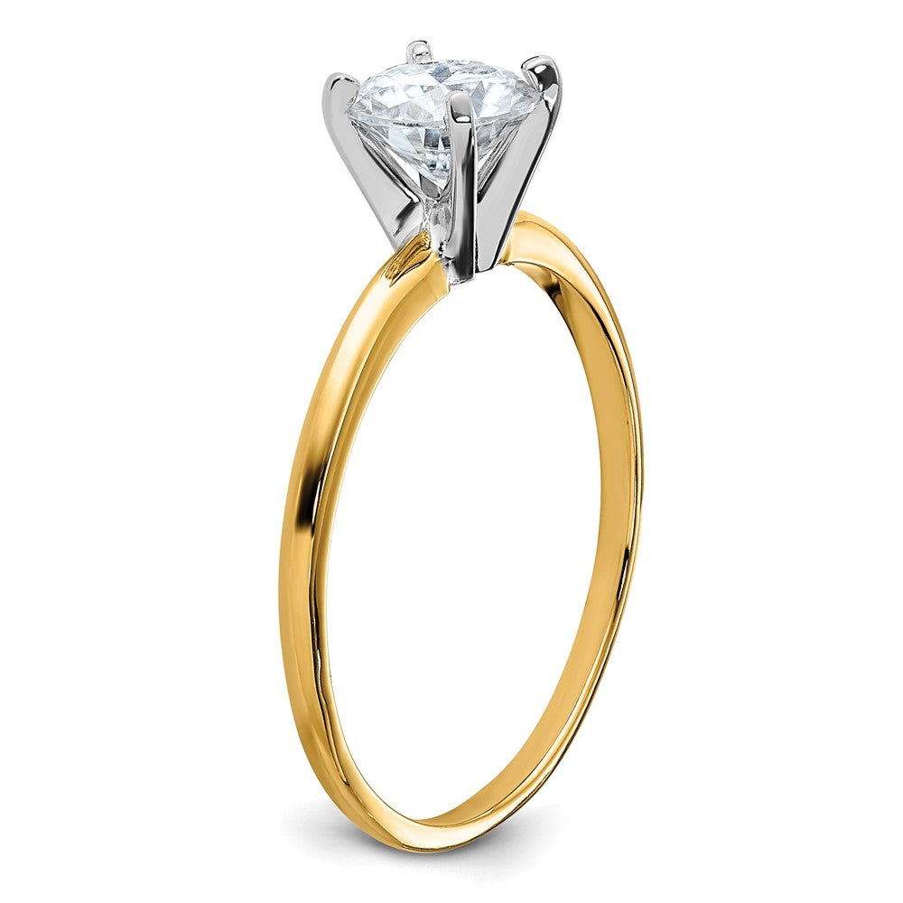 14k 3/4ct. D E F Pure Light Round Moissanite Solitaire Ring