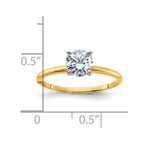 14k 3/4ct. D E F Pure Light Round Moissanite Solitaire Ring