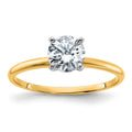 14k 3/4ct. D E F Pure Light Round Moissanite Solitaire Ring