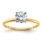 14k 3/4ct. D E F Pure Light Round Moissanite Solitaire Ring