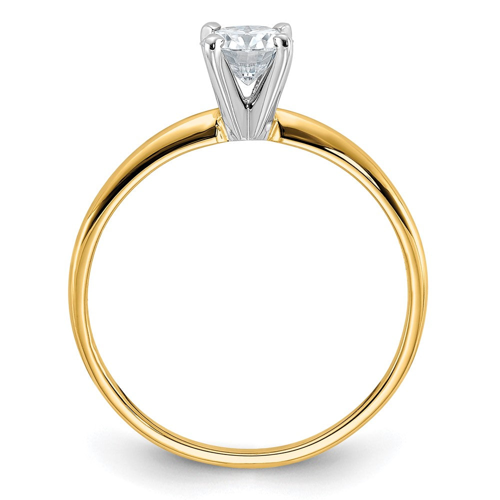 14k 1/2ct. D E F Pure Light Round Moissanite Solitaire Ring