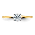 14k 1/2ct. D E F Pure Light Round Moissanite Solitaire Ring