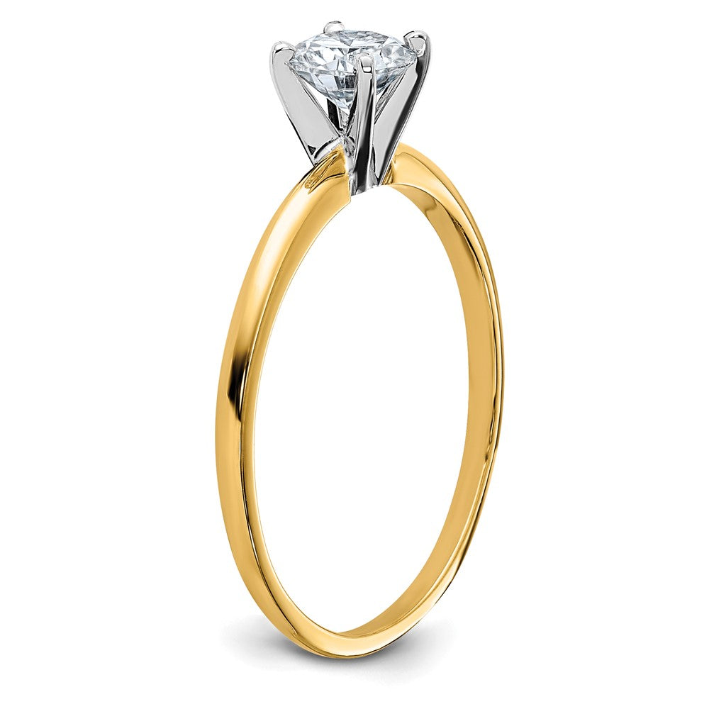 14k 1/2ct. G H I True Light Round Moissanite Solitaire Ring