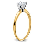 14k 1/2ct. D E F Pure Light Round Moissanite Solitaire Ring