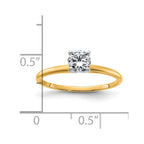 14k 1/2ct. D E F Pure Light Round Moissanite Solitaire Ring