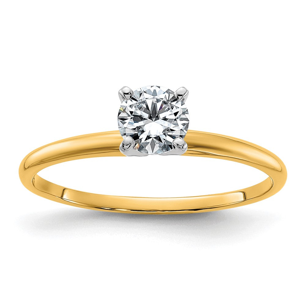 14k 1/2ct. G H I True Light Round Moissanite Solitaire Ring
