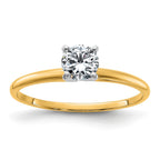 14k 1/2ct. D E F Pure Light Round Moissanite Solitaire Ring