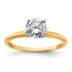 14k 1ct. G H I True Light Round Moissanite Solitaire Ring