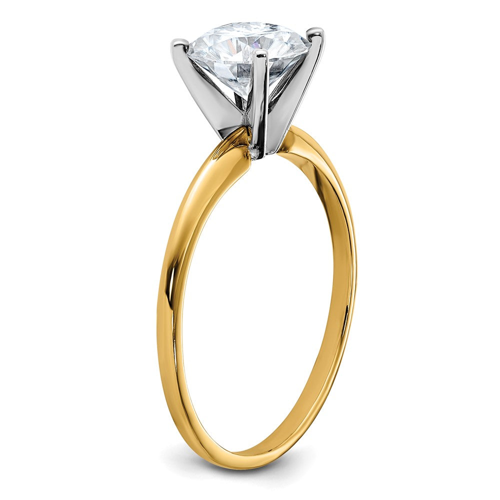 14k 1 3/4ct. G H I True Light Round Moissanite Solitaire Ring