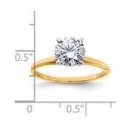14k 1 3/4ct. G H I True Light Round Moissanite Solitaire Ring