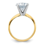 14k 3ct. G H I True Light Round Moissanite Solitaire Ring