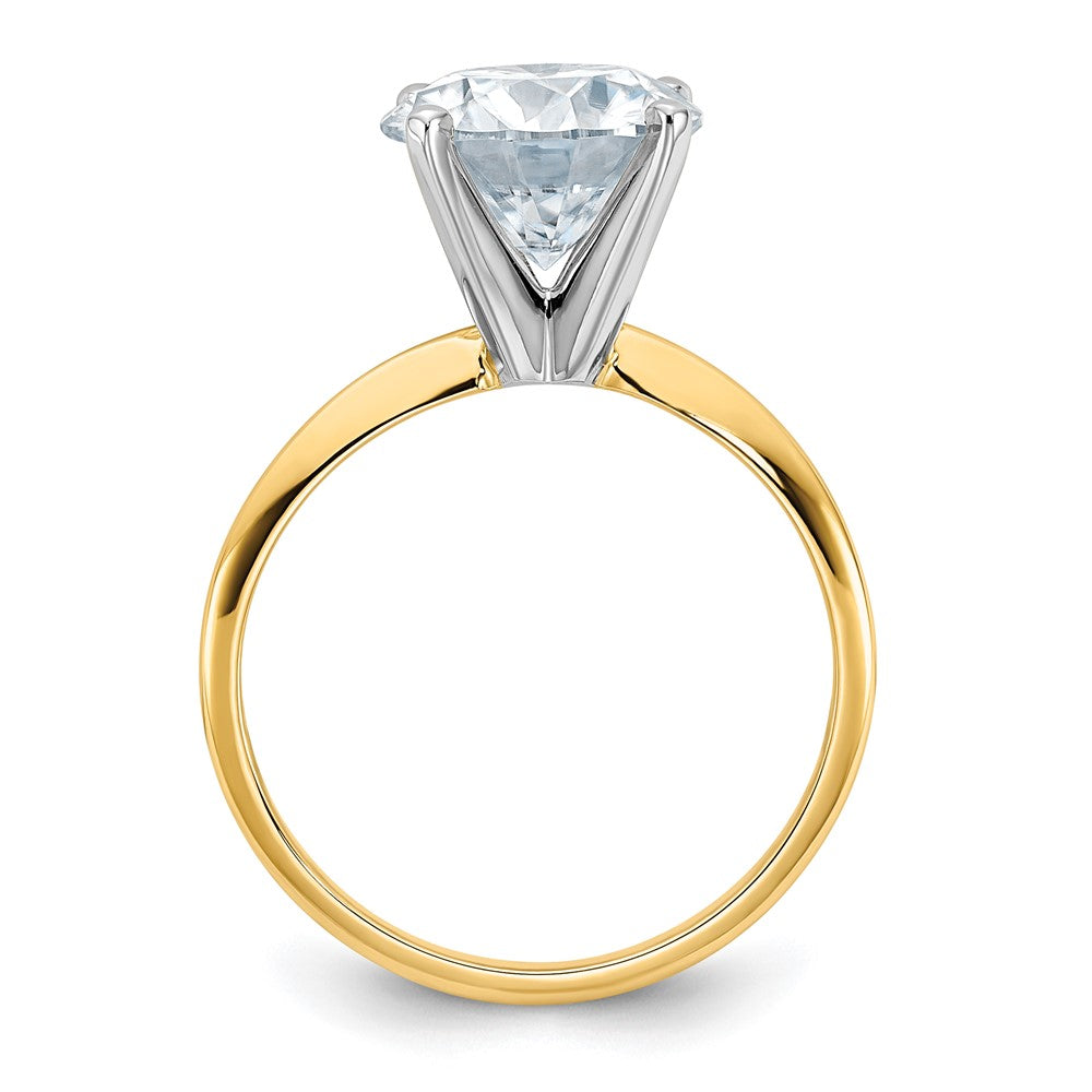 14k 3ct. G H I True Light Round Moissanite Solitaire Ring