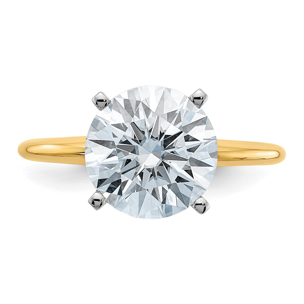 14k 3ct. G H I True Light Round Moissanite Solitaire Ring