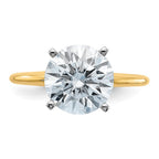 14k 3ct. G H I True Light Round Moissanite Solitaire Ring