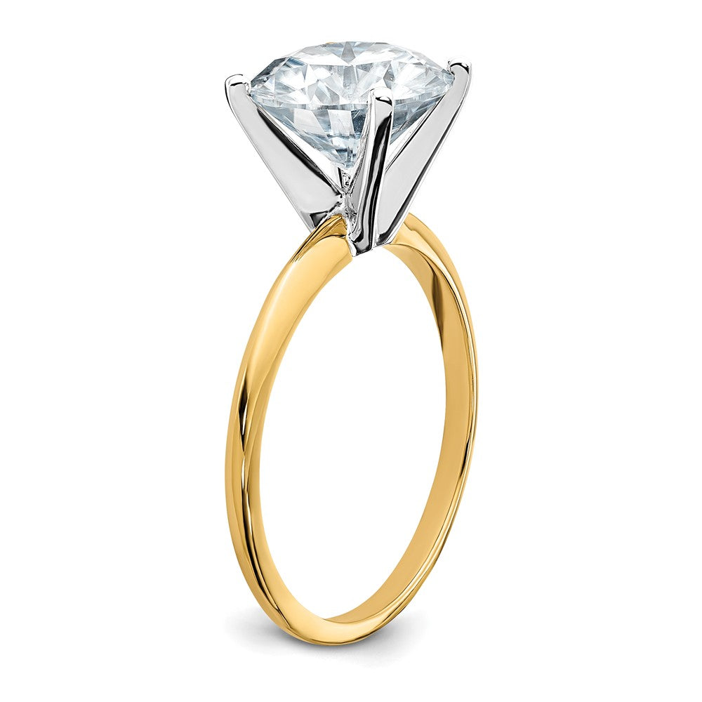 14k 3ct. G H I True Light Round Moissanite Solitaire Ring