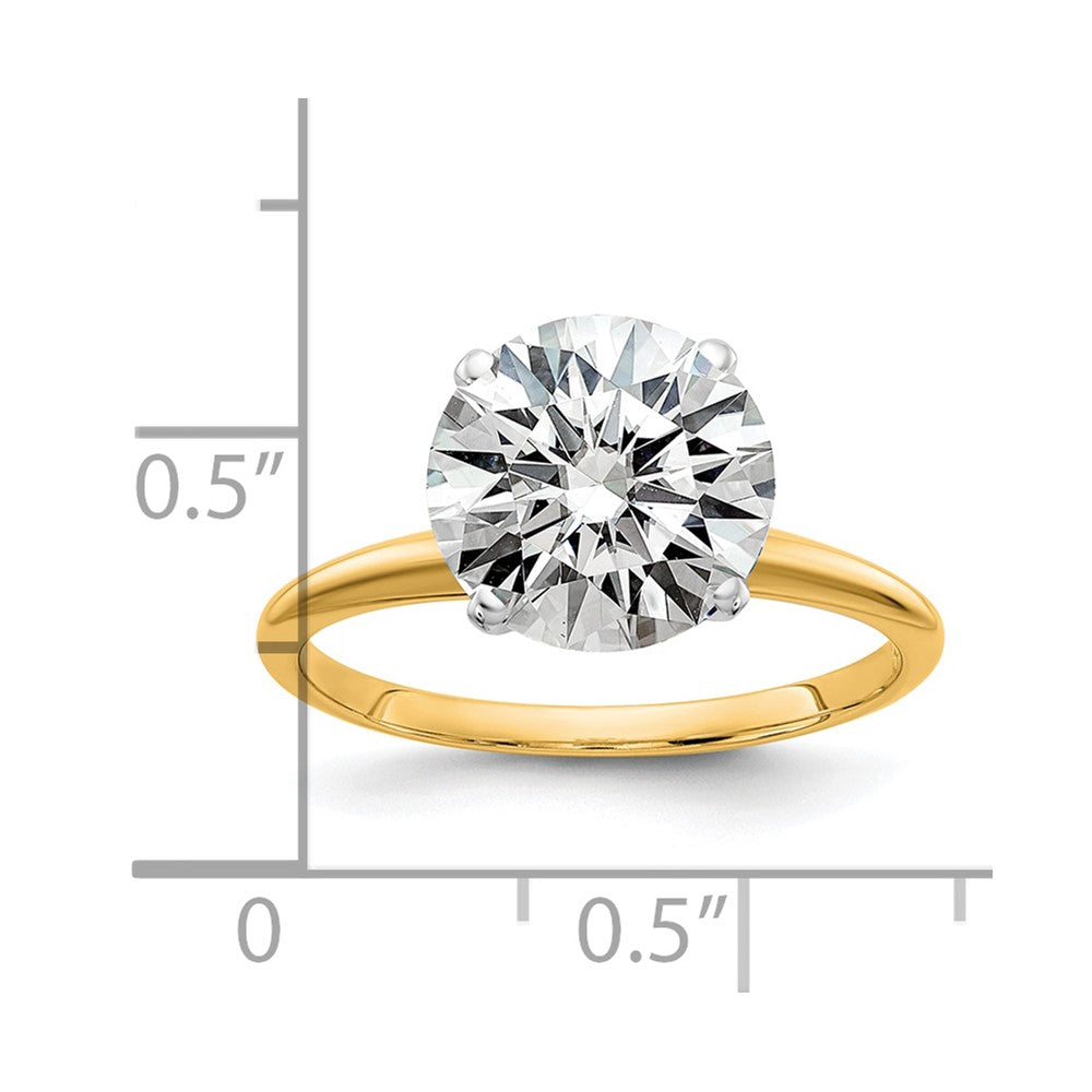14k 3ct. G H I True Light Round Moissanite Solitaire Ring