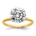 14k 3ct. G H I True Light Round Moissanite Solitaire Ring