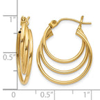 14k Triple Hoop Earrings