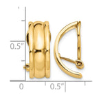 14k 7x18mm Polished Half Hoop Omega Back Non-pierced Earrings