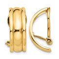 14k 7x18mm Polished Half Hoop Omega Back Non-pierced Earrings
