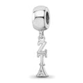 Sterling Silver Rhodium-plated LogoArt Zeta Tau Alpha Vertical Letters Bead