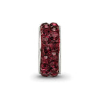 Sterling Silver Reflections June Double Row Red Preciosa Crystal Bead