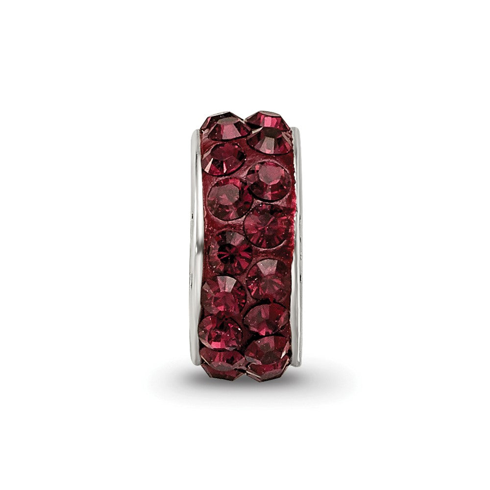 Sterling Silver Reflections June Double Row Red Preciosa Crystal Bead