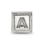 Sterling Silver Reflections Letter A Triangle Block Bead
