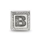 Sterling Silver Reflections Letter B Triangle Block Bead