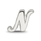 Sterling Silver Reflections Letter N Script Bead