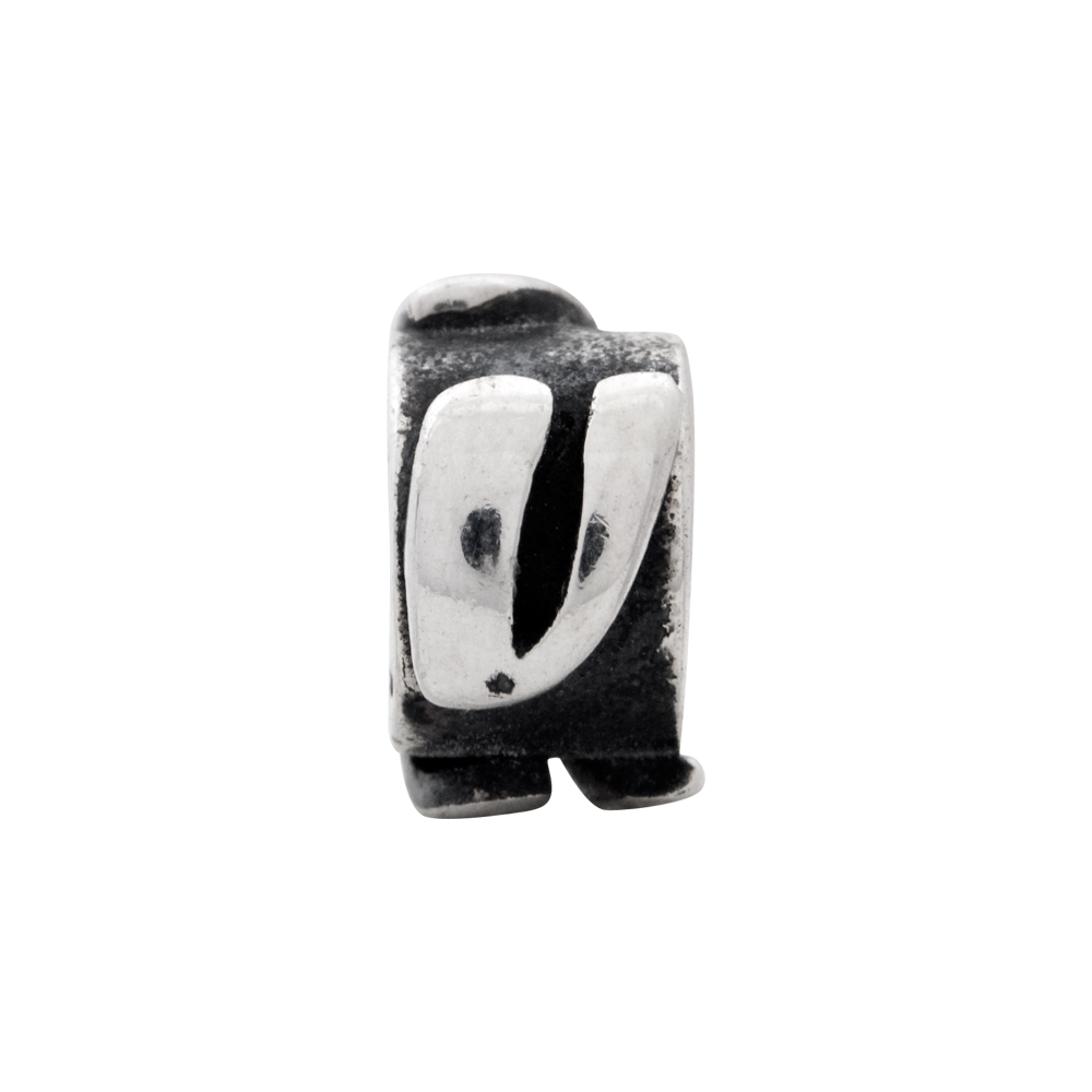 Sterling Silver Reflections Letter V Message Bead