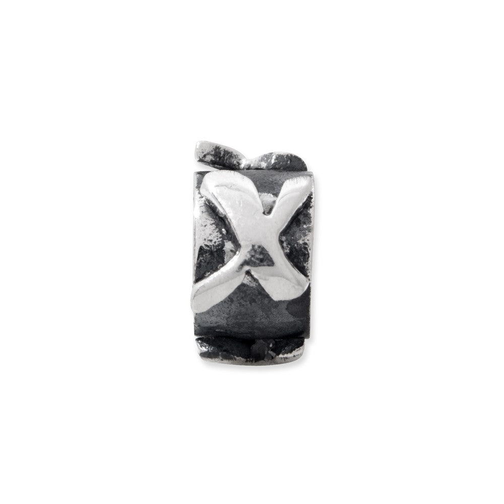 Sterling Silver Reflections Letter X Message Bead