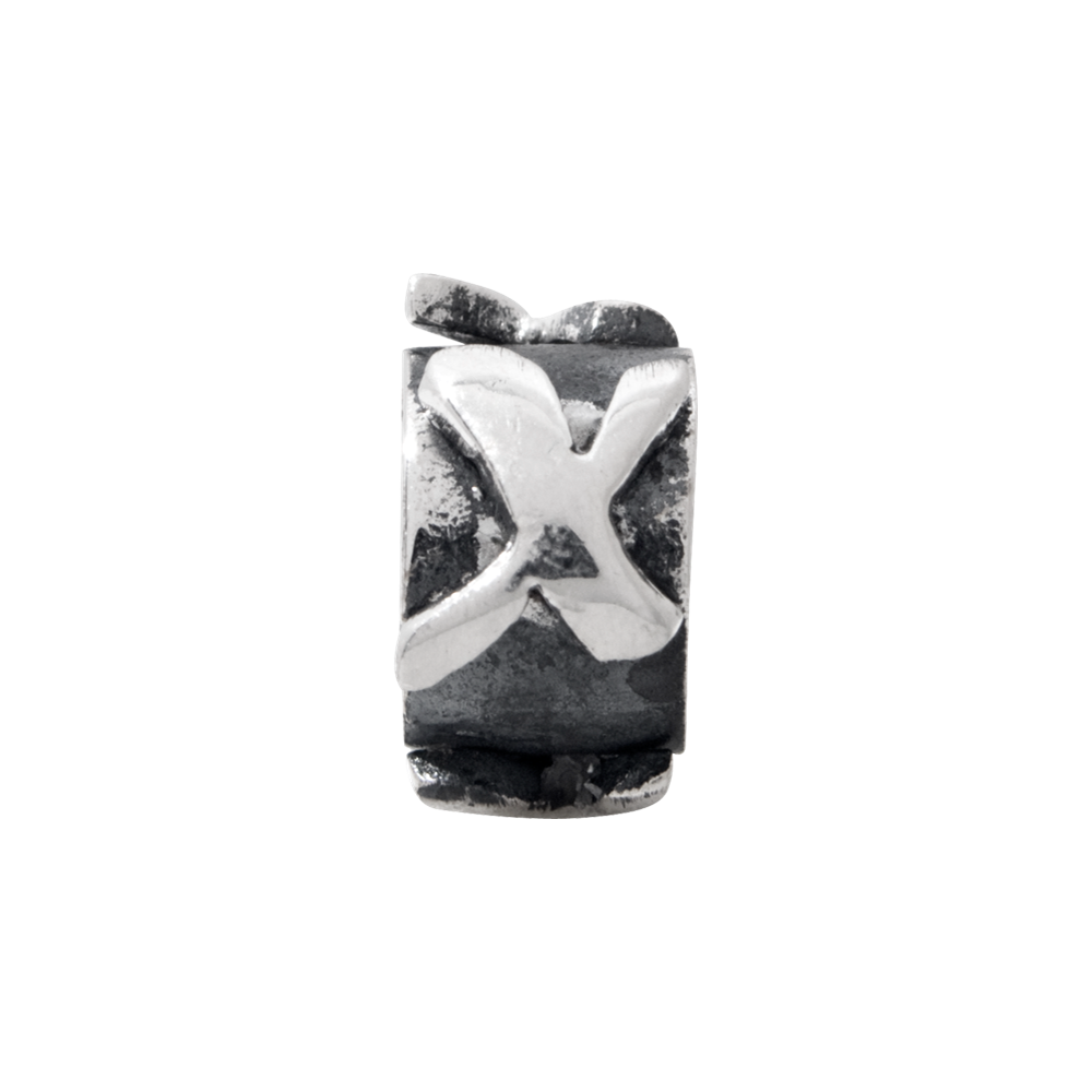 Sterling Silver Reflections Letter X Message Bead